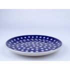 Bunzlau ontbijtbord 20 cm   * 086-70 blue dots met witte rand *