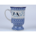 Bunzlau mok op voet 240 ml. * 243-2805 vogeltjes *