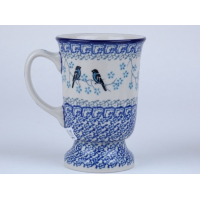 Bunzlau mok op voet 240 ml. * 243-2805 vogeltjes *