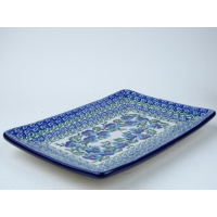 Bunzlau sushi serveerschaal 21 cm  * C21-2276 viooltjes *