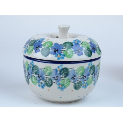 Bunzlau appelpot 10,5 cm. * A38-2339 viooltjes * Bunzlau appelpot 10,5 cm. * A38-2339 viooltjes *