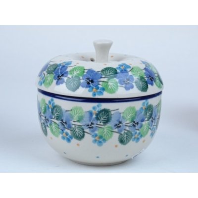 Bunzlau appelpot 10,5 cm. * A38-2339 viooltjes * Bunzlau appelpot 10,5 cm. * A38-2339 viooltjes *