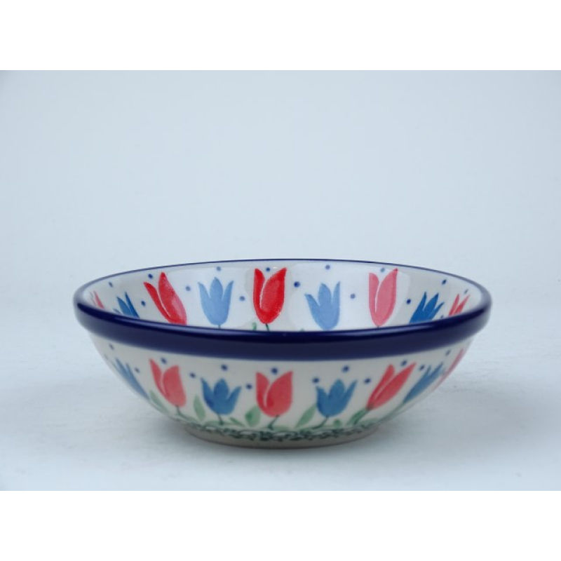 Bunzlau schaaltje laag met donkere rand 11,5 cm. * D31-2599 *