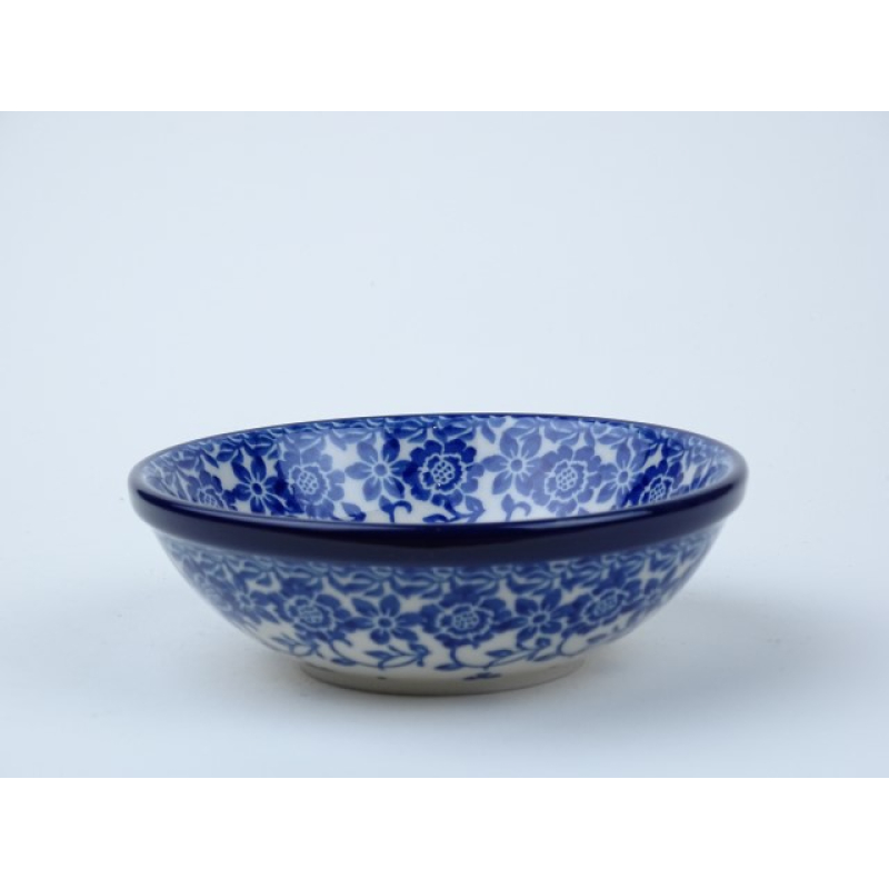 Bunzlau schaaltje laag met donkere rand 11,5 cm. * D31-2766 *