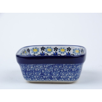 Bunzlau vierkant schaaltje 10 cm * 428-200 met geel *