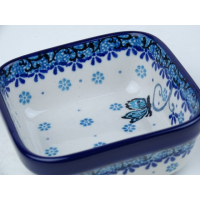 Bunzlau vierkant schaaltje 10 cm * 428-2008 vlinder *