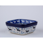 Bunzlau vierkant schaaltje 10 cm * 428-2151 teckel *