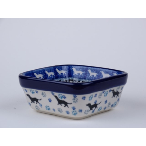 Bunzlau vierkant schaaltje 10 cm * 428-2151 teckel *