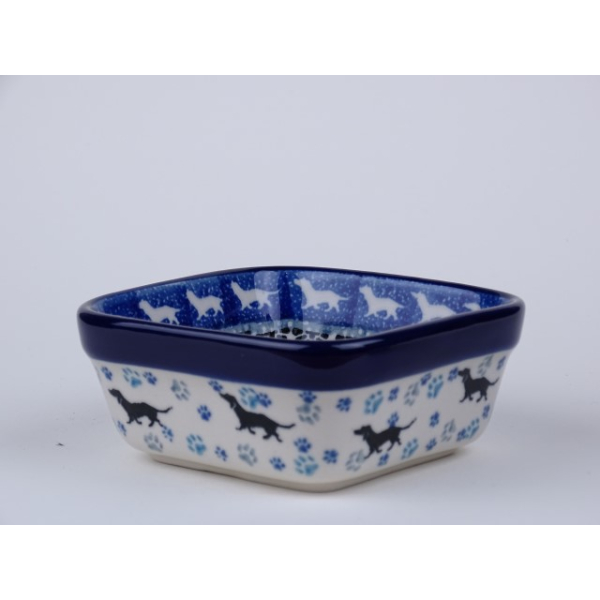 Bunzlau vierkant schaaltje 10 cm * 428-2151 teckel *