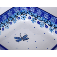 Bunzlau vierkant schaaltje  13 cm. * 429-1944 libelle *