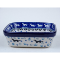 Bunzlau vierkant schaaltje  13 cm. * 429-2151 teckel *