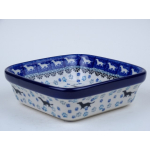 Bunzlau vierkant schaaltje  13 cm. * 429-2151 teckel *