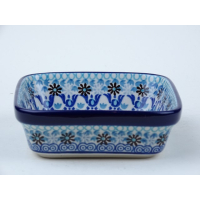 Bunzlau vierkant schaaltje  13 cm. * 429-2187 *