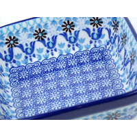 Bunzlau vierkant schaaltje  13 cm. * 429-2187 *