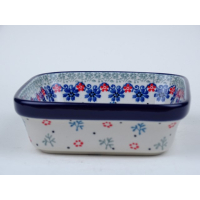 Bunzlau vierkant schaaltje  13 cm. * 429-2236 *