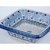 Bunzlau vierkant schaaltje met rand  16 cm. * 794-2075 *
