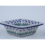 Bunzlau vierkant schaaltje met rand  16 cm. * 794-377-Z *