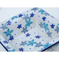 Bunzlau vierkant schaaltje met rand 12,5 cm NU €15.00 * 847-2707 *