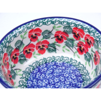 Bunzlau vla schaaltje met randje 12,5 cm. * 114-2538 viooltjes *