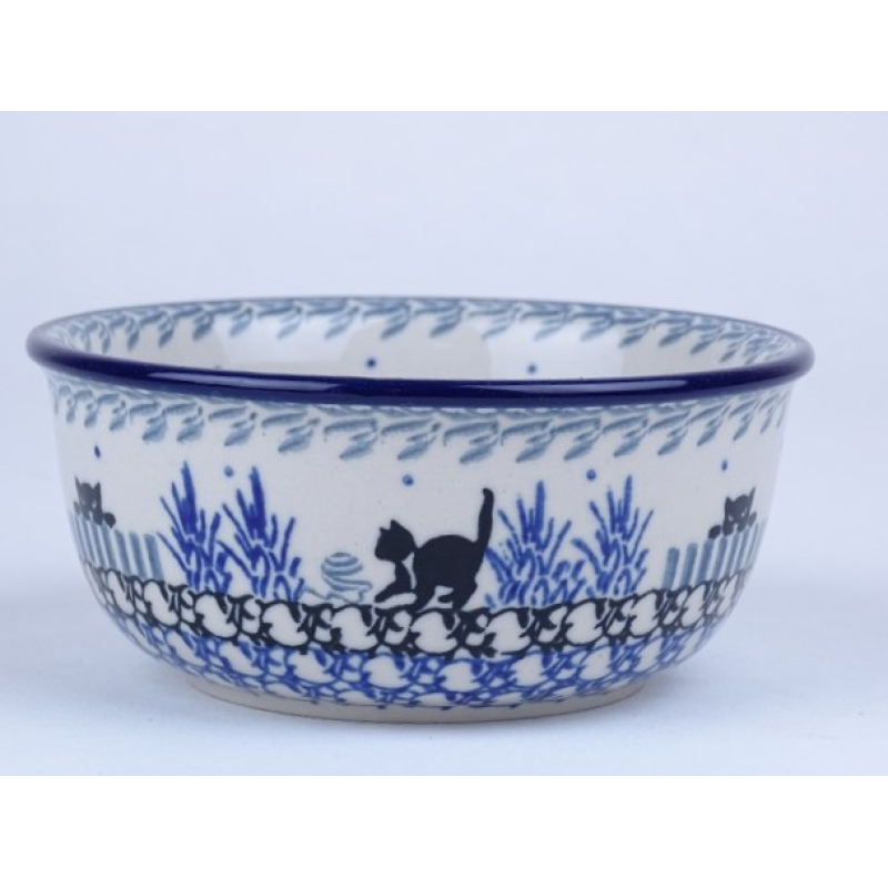 Bunzlau vla schaaltje met randje 12,5 cm. * 114-2827 *