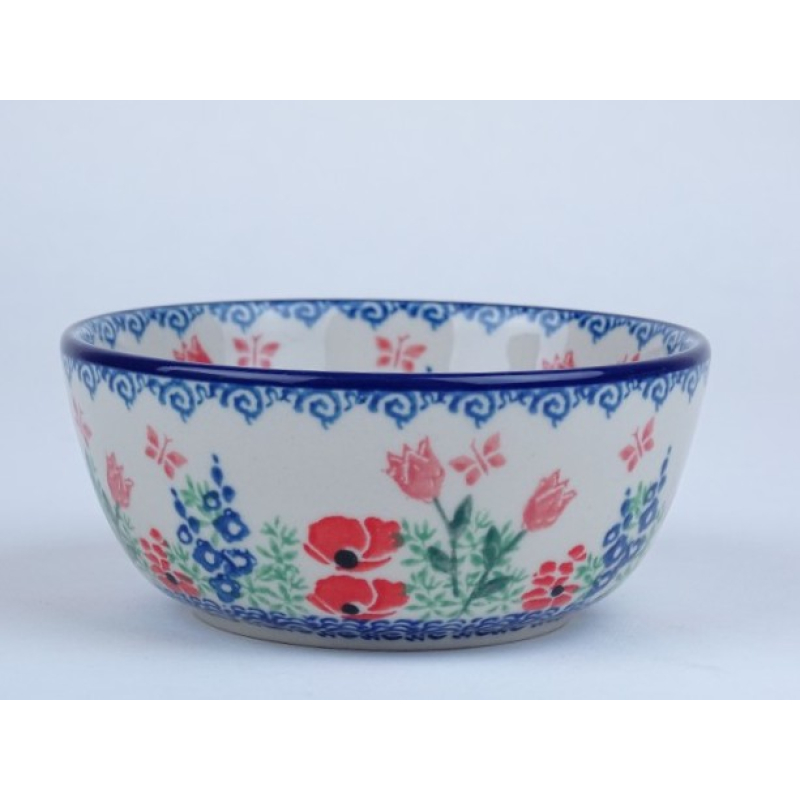 Bunzlau vla schaaltje 12,3 cm * 017- 3220 klaproos *