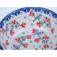 Bunzlau vla schaaltje 12,3 cm * 017-3229 grijze vogeltjes *