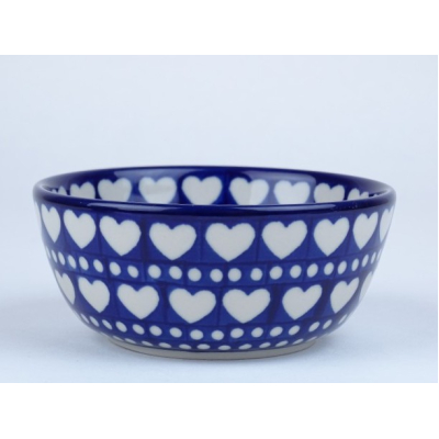 Bunzlau vla schaaltje 12,3 cm * 017-375 E hartjes * Bunzlau vla schaaltje 12,3 cm * 017-375 E hartjes *
