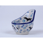 Bunzlau maatschepje / eierdopje 5,3 cm. * D75-2151 teckel *