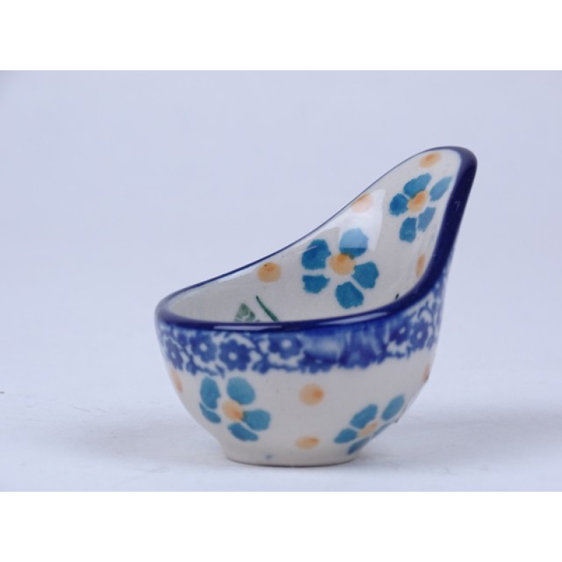 Bunzlau maatschepje / eierdopje 5,3 cm. * D75-2276 viooltje *