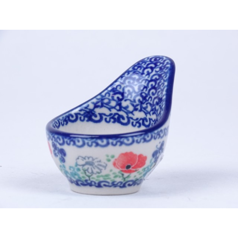 Bunzlau maatschepje / eierdopje 5,3 cm. * D75-2901 klaproos  *