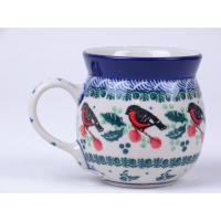 Bunzlau boeren bol mok 240 ml.  * 05-1257 roodborstje *