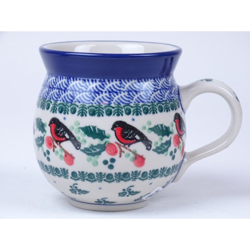 Bunzlau boeren bol mok 350 ml.  * 070-1257 roodborstje *