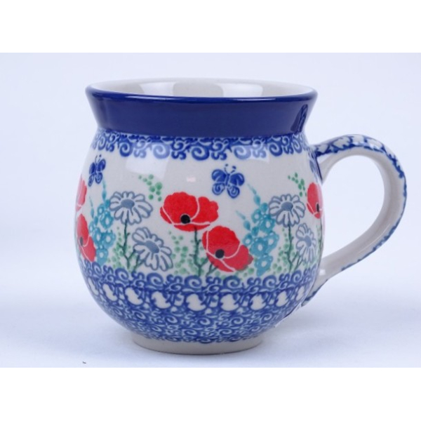 Bunzlau boeren mok 350 ml. * 070 -2901 klaprozen *