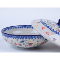 Bunzlau bonbonniere 17 cm breed. * C55-3208 vogeltjes *