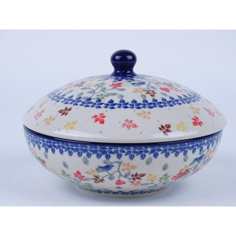 Bunzlau bonbonniere 17 cm breed. * C55-3208 vogeltjes *