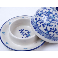 Bunzlau botervloot klein rond 9,5 cm. * C04-1824 *