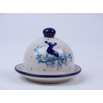 Bunzlau botervloot klein rond 9,5 cm. * C04-2858 hert *