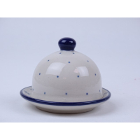 Bunzlau botervloot klein rond 9,5 cm. * C04-2858 hert *