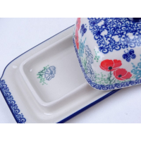 Bunzlau botervloot klein 15 cm. * A71-2901 r. klaprozen *