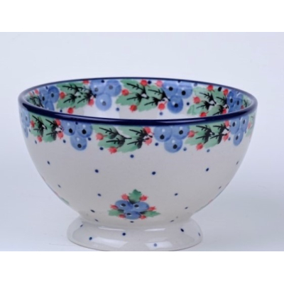 Bunzlau bowls on foot 14 cm * 206-blauwe bessen *