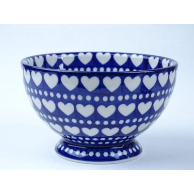 Bunzlau bowls on foot 14 cm * 206-375 hartjes * Bunzlau bowls on foot 14 cm * 206-375 hartjes *
