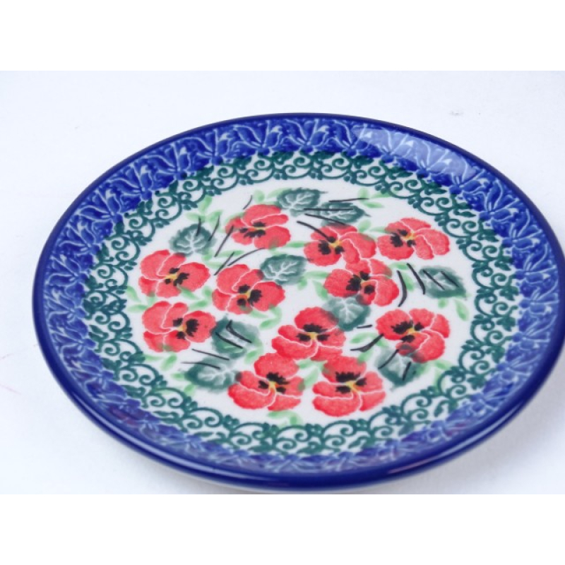 Bunzlau cake bordje 12,5 cm.  * D21-2538 viooltjes *