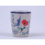 Bunzlau eierdopje/ waxinelichtje/ shotglaasje 6 cm. * D54-2887 klaproos *