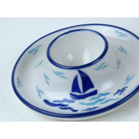 Bunzlau eierdopje plat  10 cm. * 145-2931 bootje *