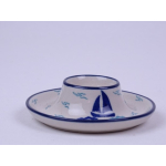 Bunzlau eierdopje plat  10 cm. * 145-2931 bootje *