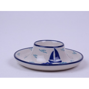 Bunzlau eierdopje plat  10 cm. * 145-2931 bootje *