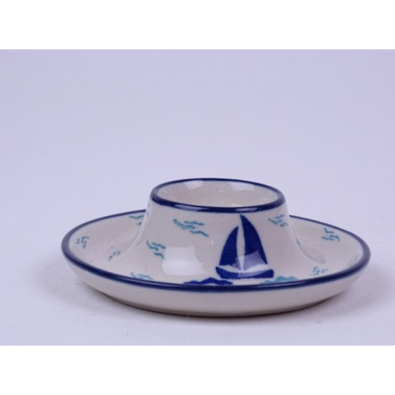 Bunzlau eierdopje plat  10 cm. * 145-2931 bootje *