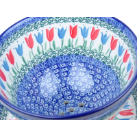 Bunzlau fruittest  17,5 cm. op pootjes  * 471-2599 rode tulpen *