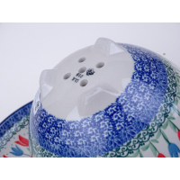 Bunzlau fruittest  17,5 cm. op pootjes  * 471-2599 rode tulpen *