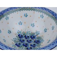 Bunzlau grote schaal met rand 26 cm. * 863-2276 viooltjes *